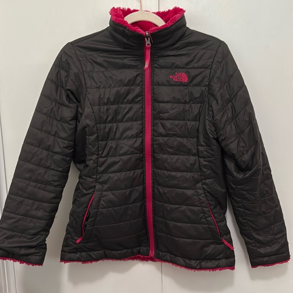 The North Face Mossbud Swirl Reversible Water Repellent Jacket, Size XL Girls